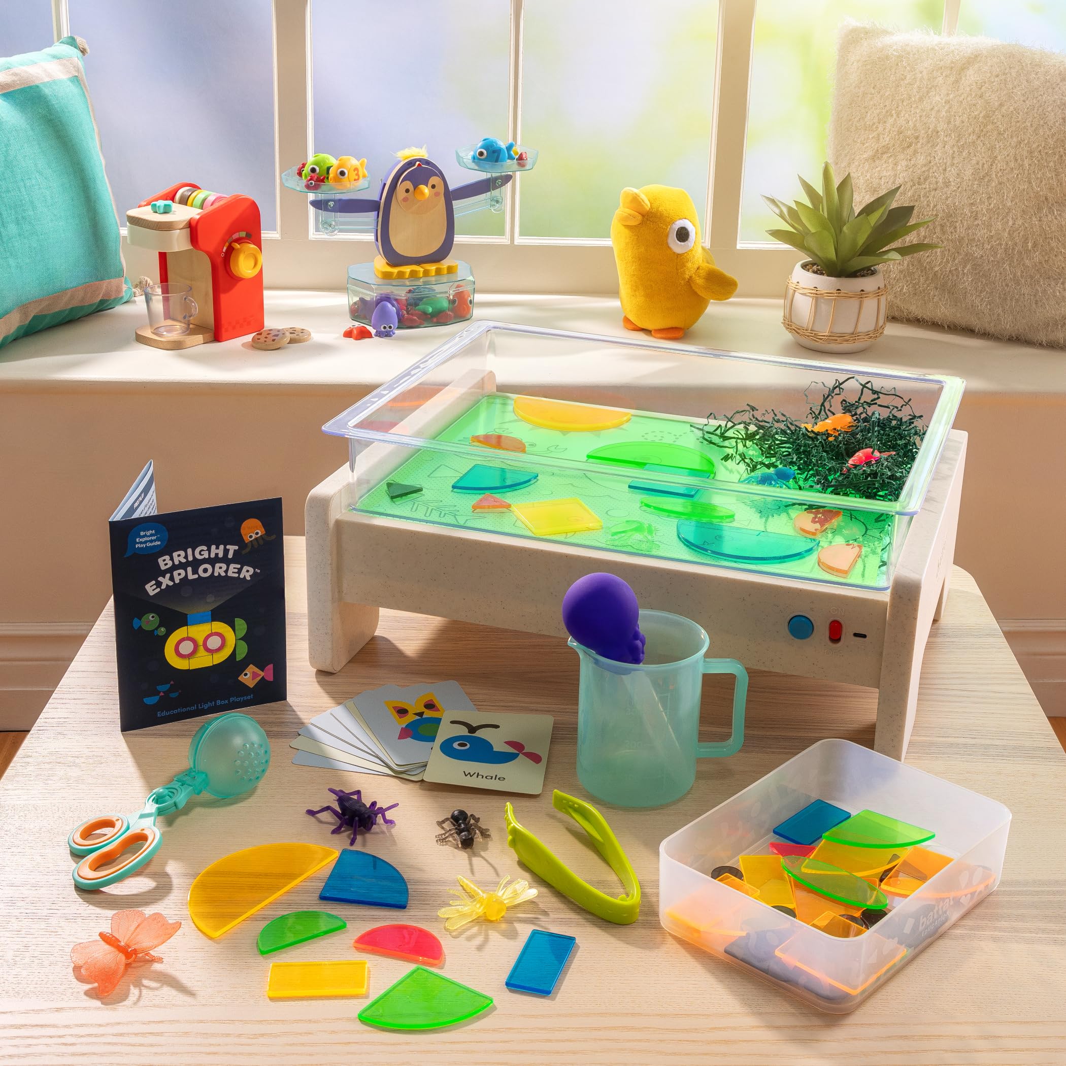 Battat Education Tracing Light Box for Kids – Sensory Light Up Board – Educational Toys for Toddlers – Includes Double – Sided Tracing Cards – Bright Explorer