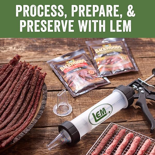 LEM PRODUCTS BACKWOODS ORIGINAL JERKY SEASONING, IDEAL FOR WILD GAME AND DOMESTIC MEAT, SEASONS UP TO 25 POUNDS OF MEAT, 18.3 OUNCE PACKET WITH PRE-MEASURED CURE PACKET INCLUDED
