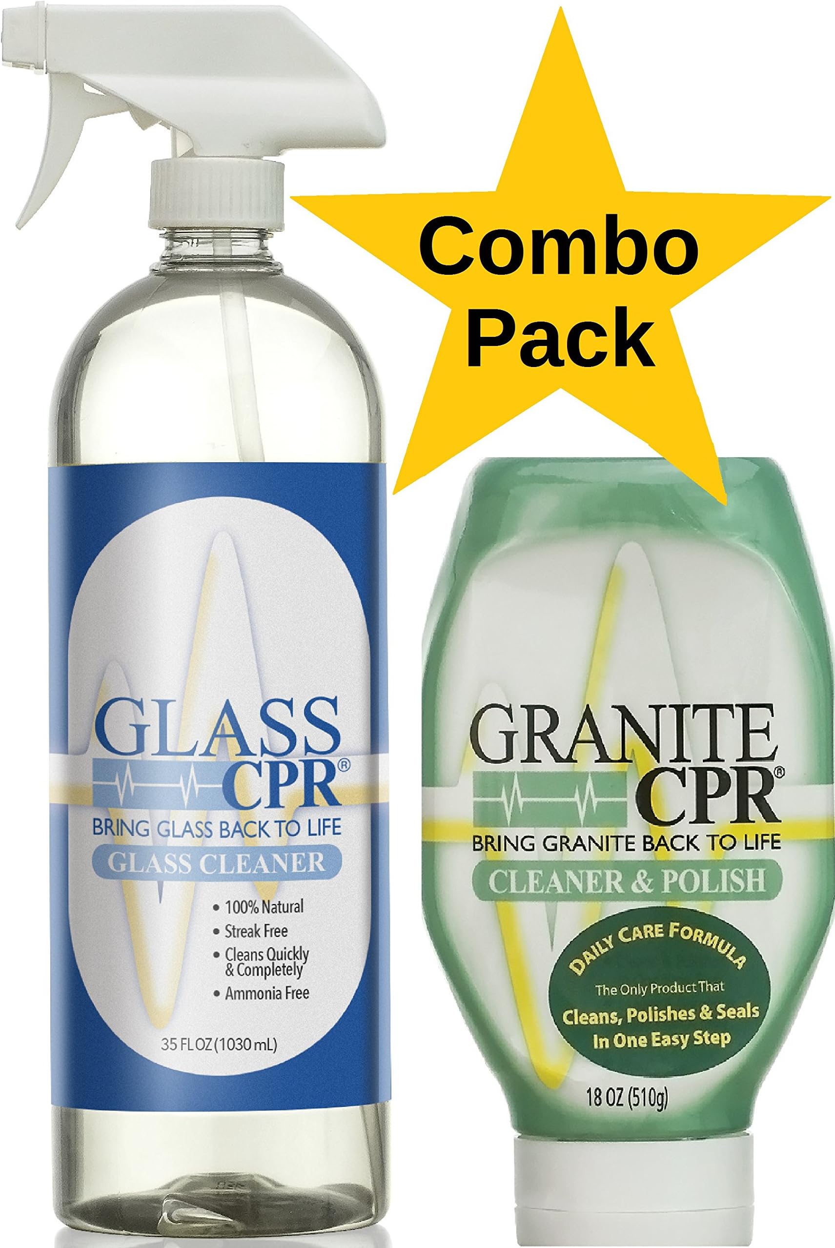Granite CPR Cleaner, Polish & Sealant, 18oz and Glass CPR 35oz