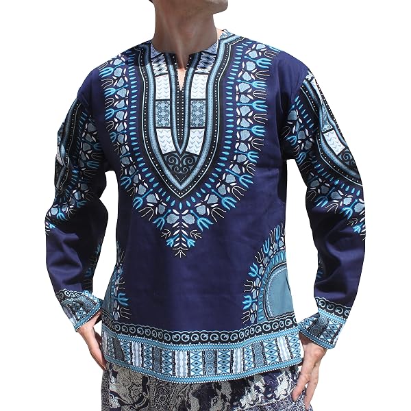 RaanPahMuang Unisex Africa Dashiki Shirt - Bright White Cotton, Plain Front, XX-Large, White & Yellow - View #3