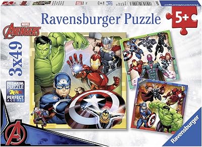 Ravensburger Marvel Avengers Assemble 3 x 49 Piece Jigsaw Puzzles for Kids 5+