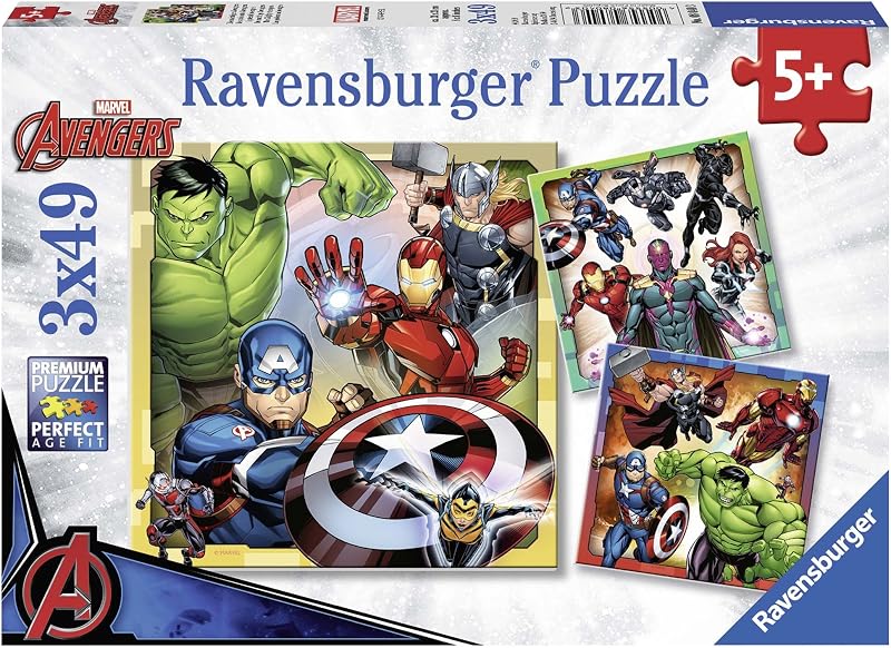 Ravensburger Marvel Avengers Assemble 3 x 49 Piece Jigsaw Puzzles for Kids 5+