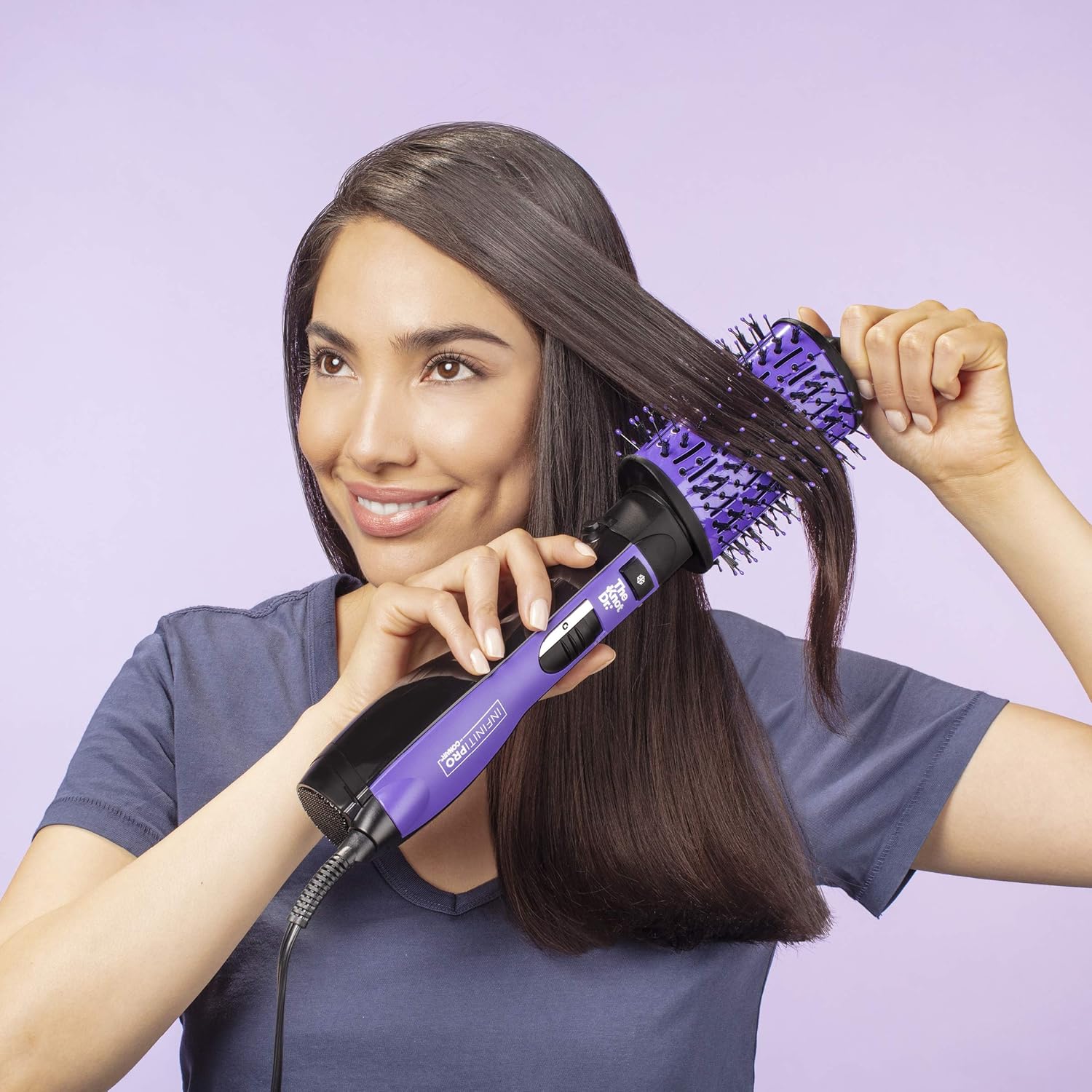 INFINITIPRO BY CONAIR All-in-One Dryer Brush, Wet / Dry Styler, Hair Dryer and Volumizer Hot Air Brush, Hot Air Brush with The Knot Dr.  Flexalite Bristles for painless detangling : Beauty