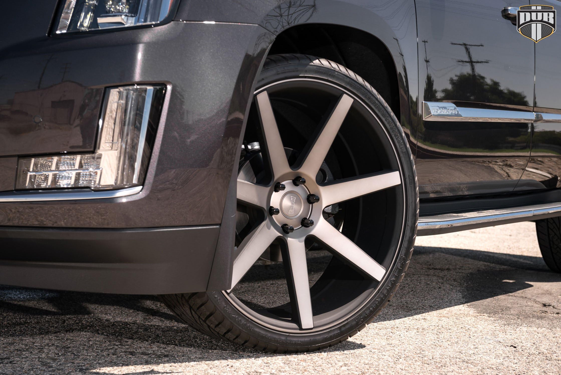 26" Inch DUB Future Black Machine Tint Wheels & Tire Package | Set of 4 | 295/30R26 Tires | Includes Free Wheel Club LA T-Shirt | Fits Chevy Ford GMC Cadillac Dodge Ram Toyota Lincoln Nissan Trucks