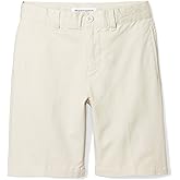 Amazon Essentials Boys and Toddlers' Uniform Woven Chino Flat-Front Shorts with Adjustable Waist