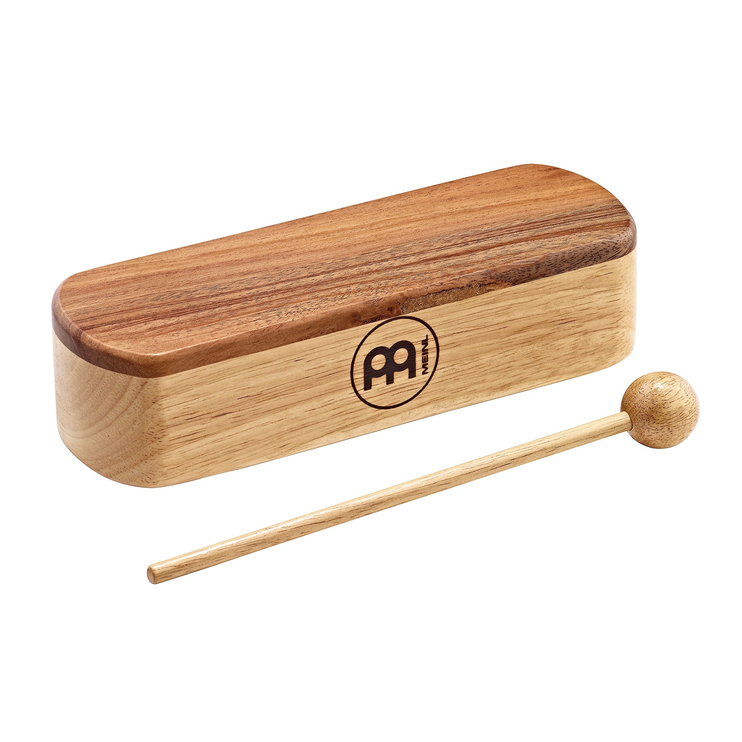 Meinl Percussion Professional Wood Block - Large Percussion Instrument Incl. Wooden Beater - With Rosewood Striking Surface - Siam Oak, Natural (PMWB1-L)