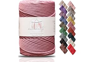 Makromecity, Premium Polyester Macrame Cord 3mm x 131 Yards (394 feet) 3mm Polypropylene Dusty Rose Macrame Cord Crochet Macrame Bag Cord Crafts for Wall Hangings, Bags, Underplate, Rug