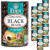 Eden Organic Black Beans, 15 oz Can (12-Pack Case) , No Salt Added, Non-GMO, U.S Grown, Heat and Serve, Macrobiotic, Turtle Beans, Frijol Negro, Caviar Criollo