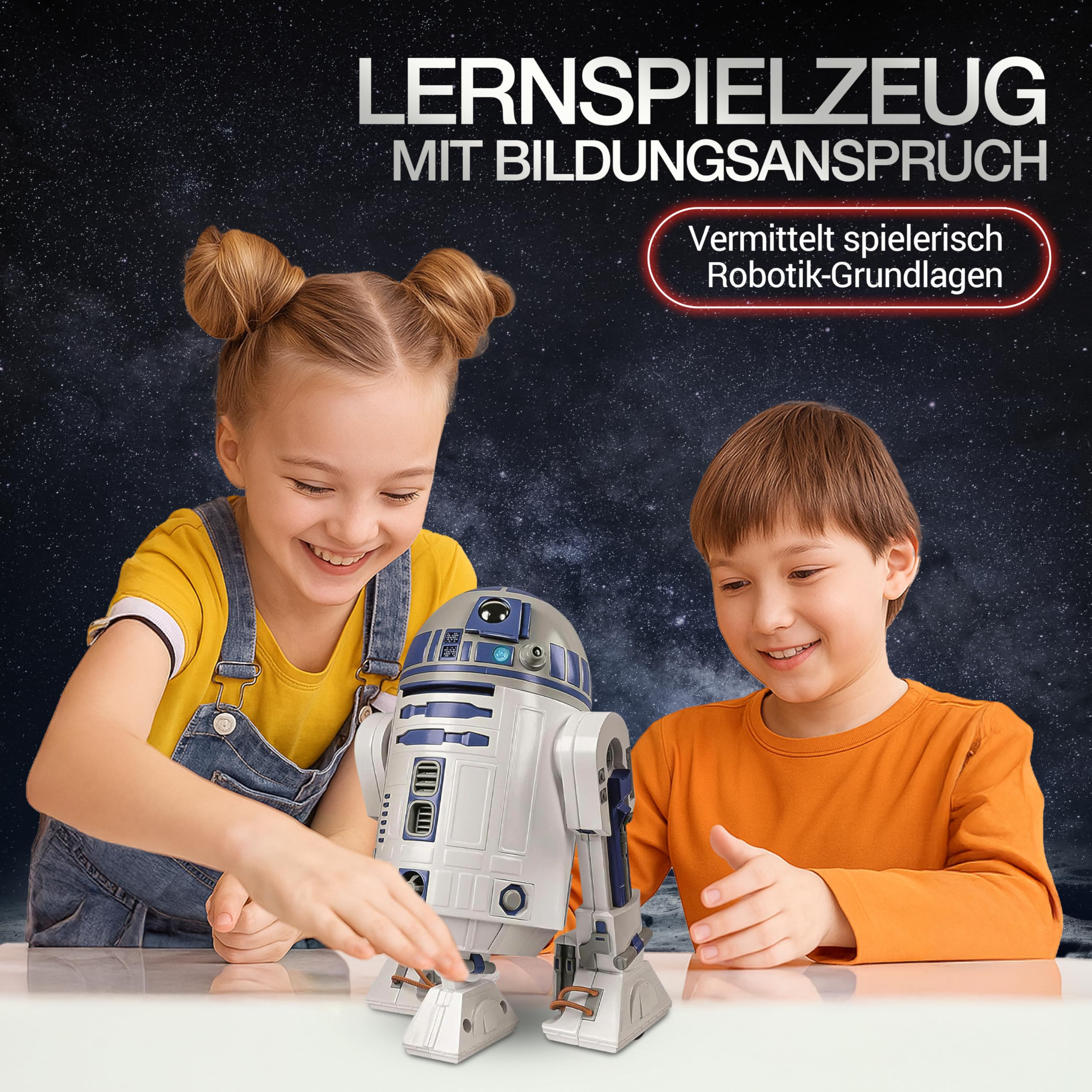 Clementoni Star Wars R2-D2 Roboter - Bausatz mit über 50 Teilen für Kinder ab 8 Jahren - Inkl. App zur Programmierung - Lernspielzeug mit Mint-Ansatz - 59457 5