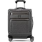 Travelpro Platinum Elite Softside Expandable Carry on Luggage, 8 Wheel Spinner Suitcase, USB Port, Men and Women, International, Vintage Grey, Carry On 19-Inch