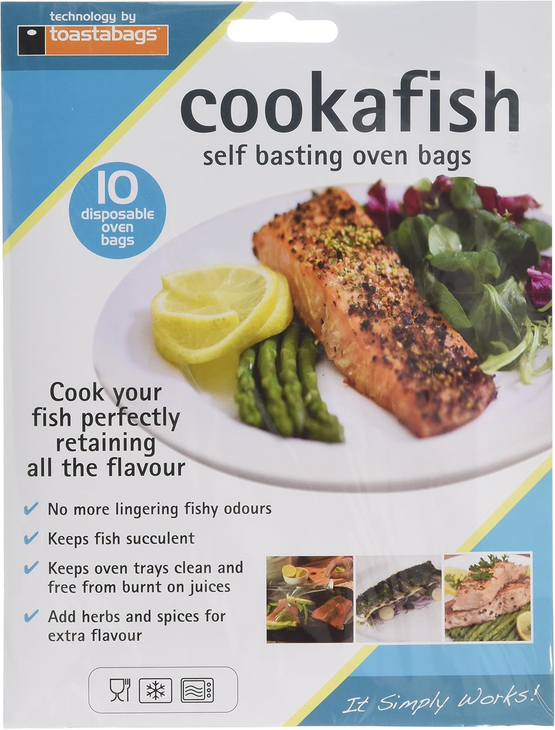 Fish Oven Bags - Mess-Free Cooking Bags for Salmon Cod & Seafood, Transparent, 150 x 300mm approx