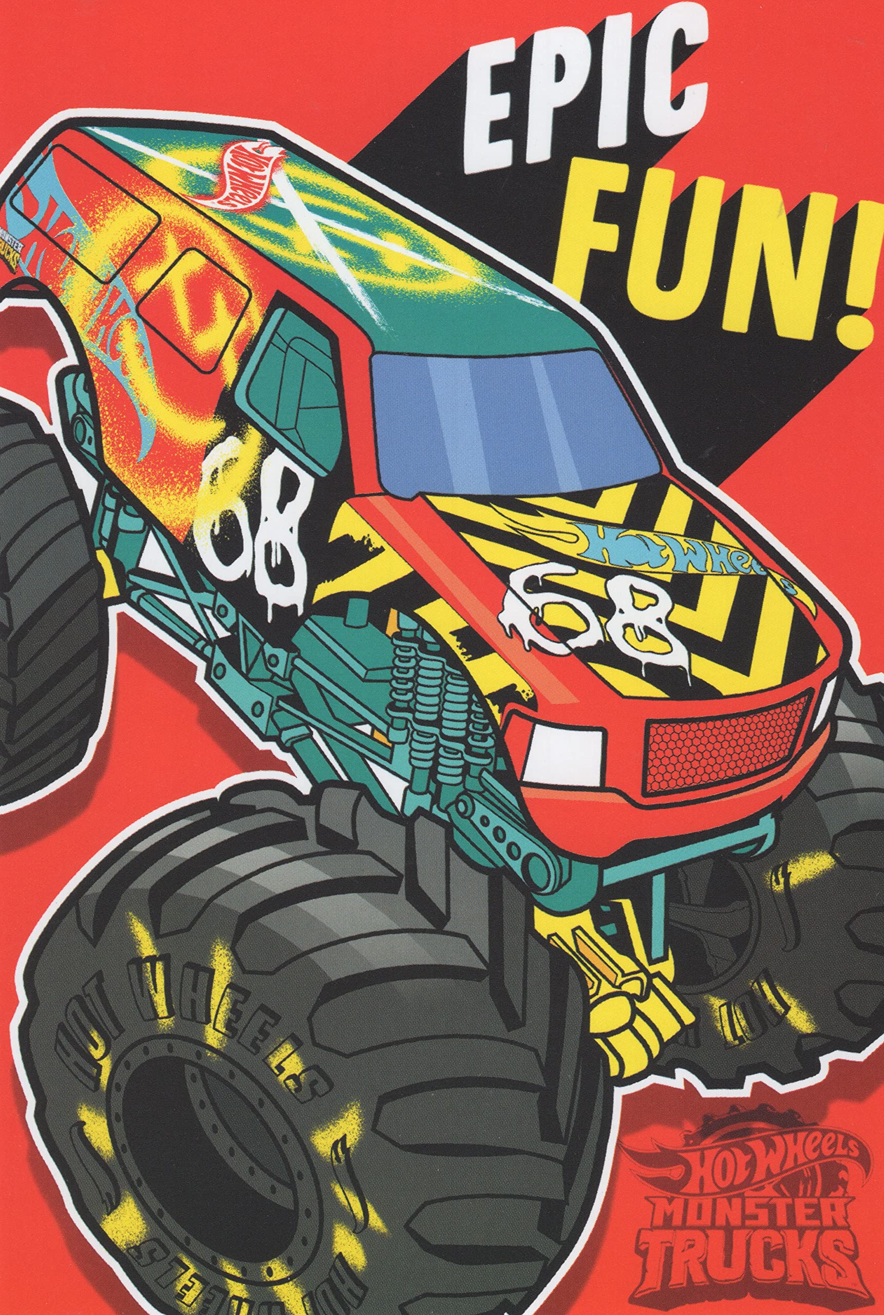 Photo 1 of Heartline Hot Wheels Monster Trucks Happy Birthday Card - EPIC! FUN! Shift Into High Gear and Celebrate BIG. HAPPY BIRTHDAY