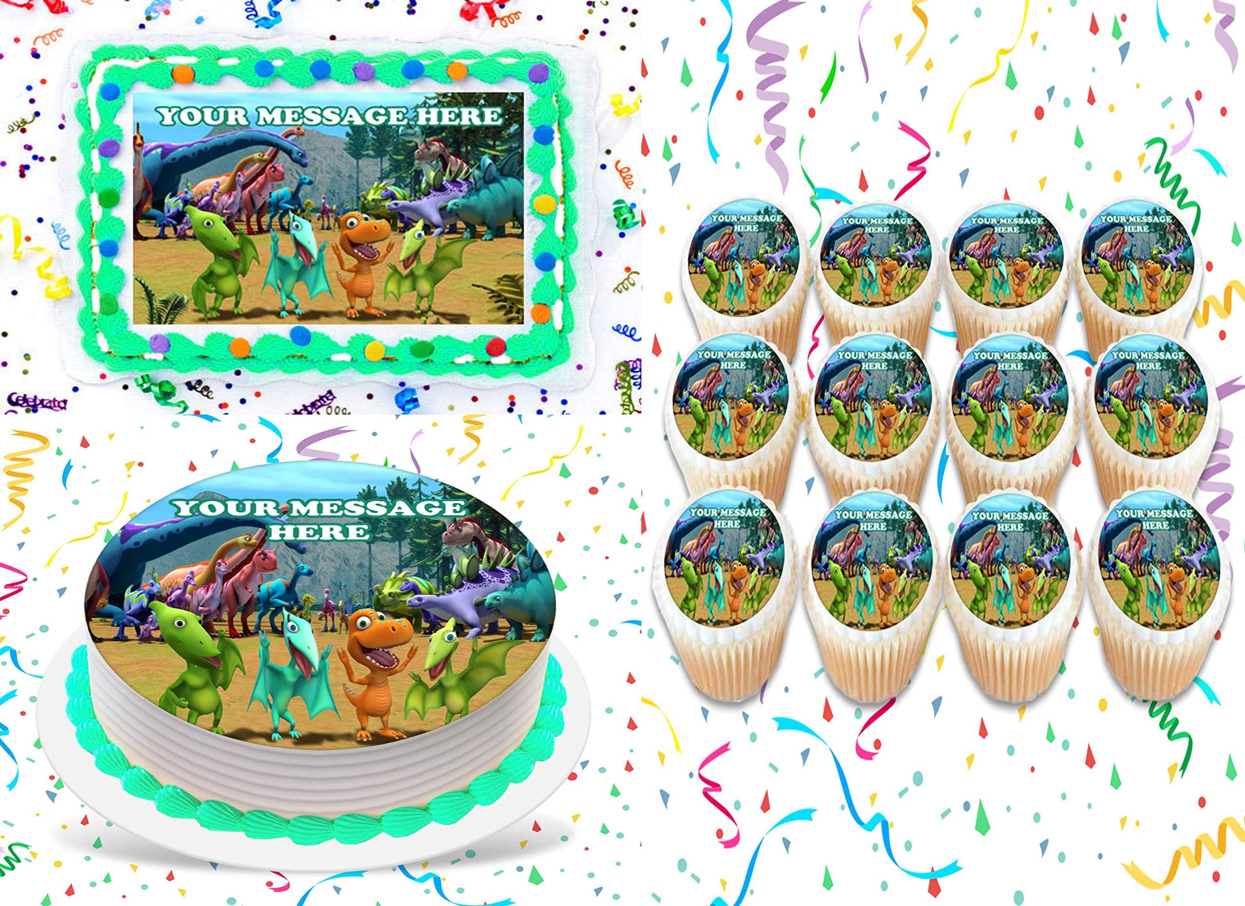 Dinosaur Train Cake Topper Edible Image Personalized Cupcakes Frosting Sugar Sheet (8" X 11" Cake Topper)