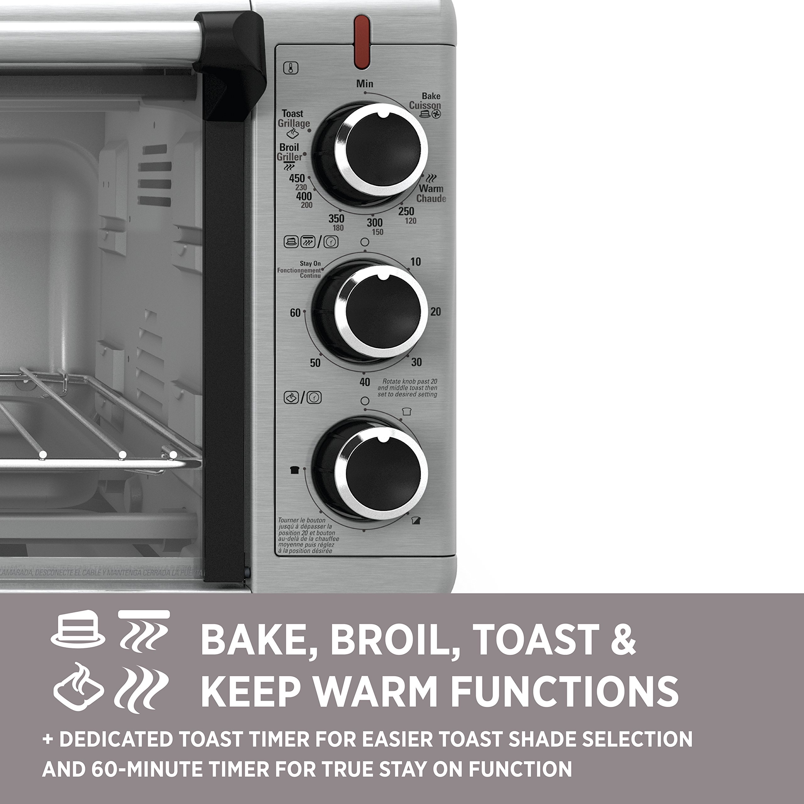 BLACK+DECKER 8Slice ExtraWide Countertop Convection Toaster Oven