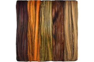 LIVING DREAMS YARN Hand Dyed Superfine Merino Tencel Roving for Spinning and Felting. 5oz, Harvest