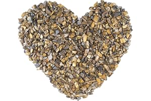 ZAICUS Tiger Eye Crystal Chips Bulk Gemstone Valentine Gift, Healing Crystal Natural Irregular Shaped Crushed Stone Reik Healing Tumbled Chips Crystal Chips for Witchcraft & Jewelry Making 1 Lb