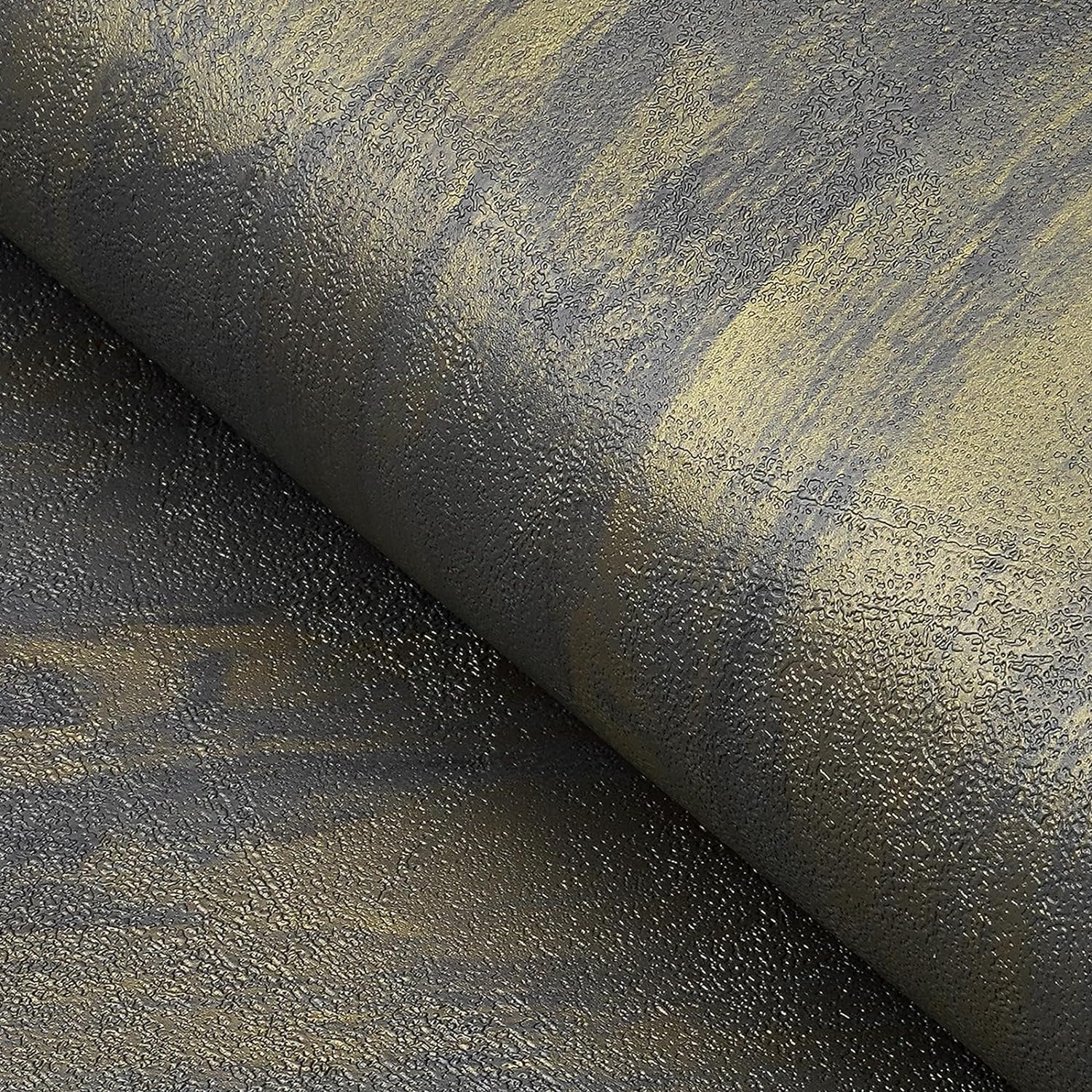 FunStick 40CM×6M Grey Gold Concrete Effect Wallpaper Industrial Style Wallpaper Kitchen Counter Top Vinyl Wrap Grey Gold Concrete Sticky Back Plastic for Cupboards Worktop Vinyl Covering Bathroom