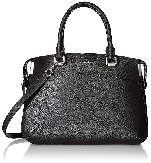 calvin klein raelynn saffiano leather satchel