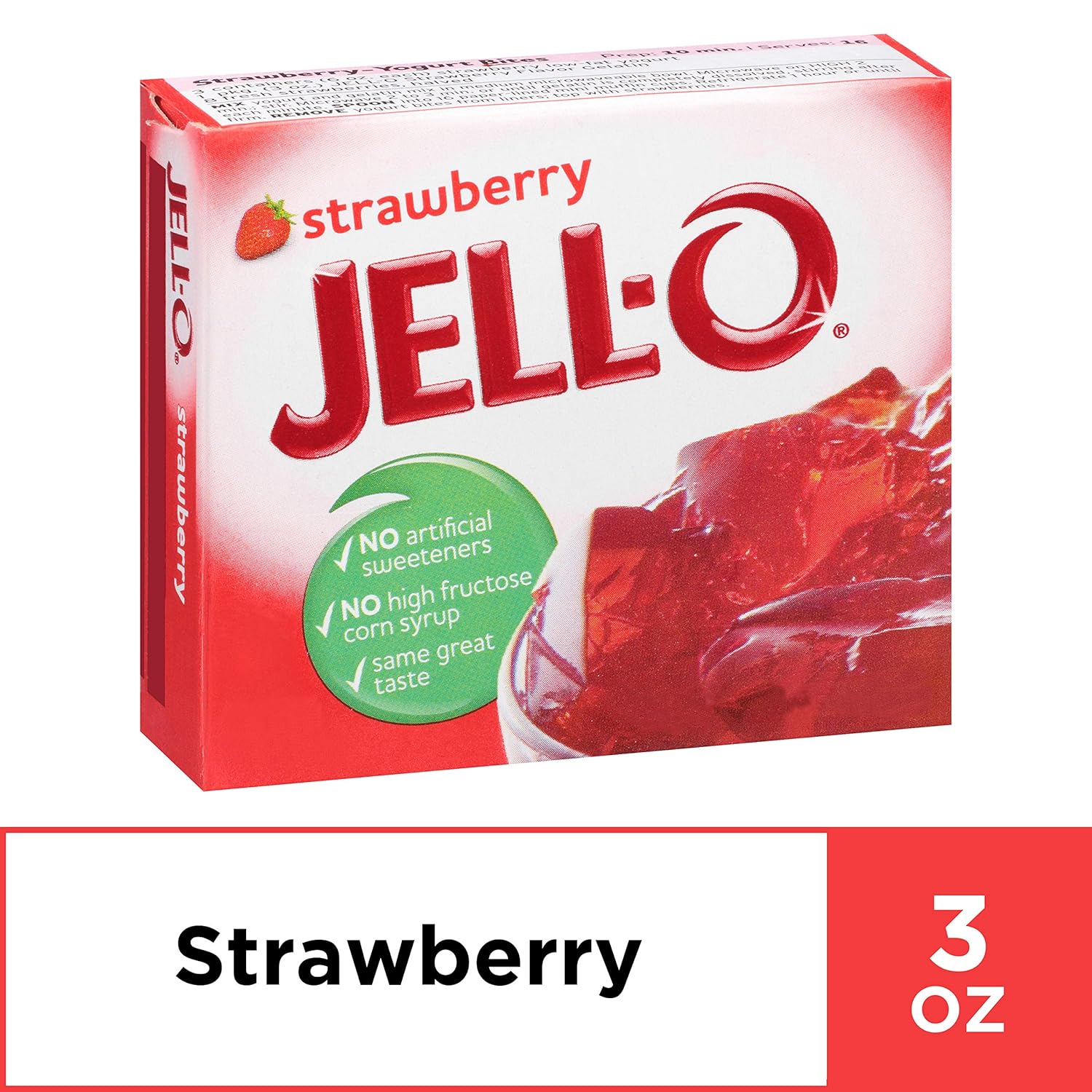 Amazon Com Jell O Strawberry Gelatin Mix 3 Oz Boxes Pack Of 24 Gelatin Dessert Mixes Grocery Gourmet Food