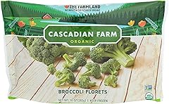 Cascadian Farm Organic Broccoli Florets, Non-GMO, 10 oz Bag | USDA Organic & Non-GMO Verified, Stovetop or Microwave Ready, G