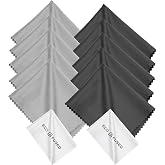 Eco-Fused Microfiber Cleaning Cloths - 12 Pack - for Cleaning Glasses, Spectacles, Camera Lenses, iPad, Tablets, Phones, iPhone, Android Phones, Laptops, LCD Screens and Other Delicate Surfaces
