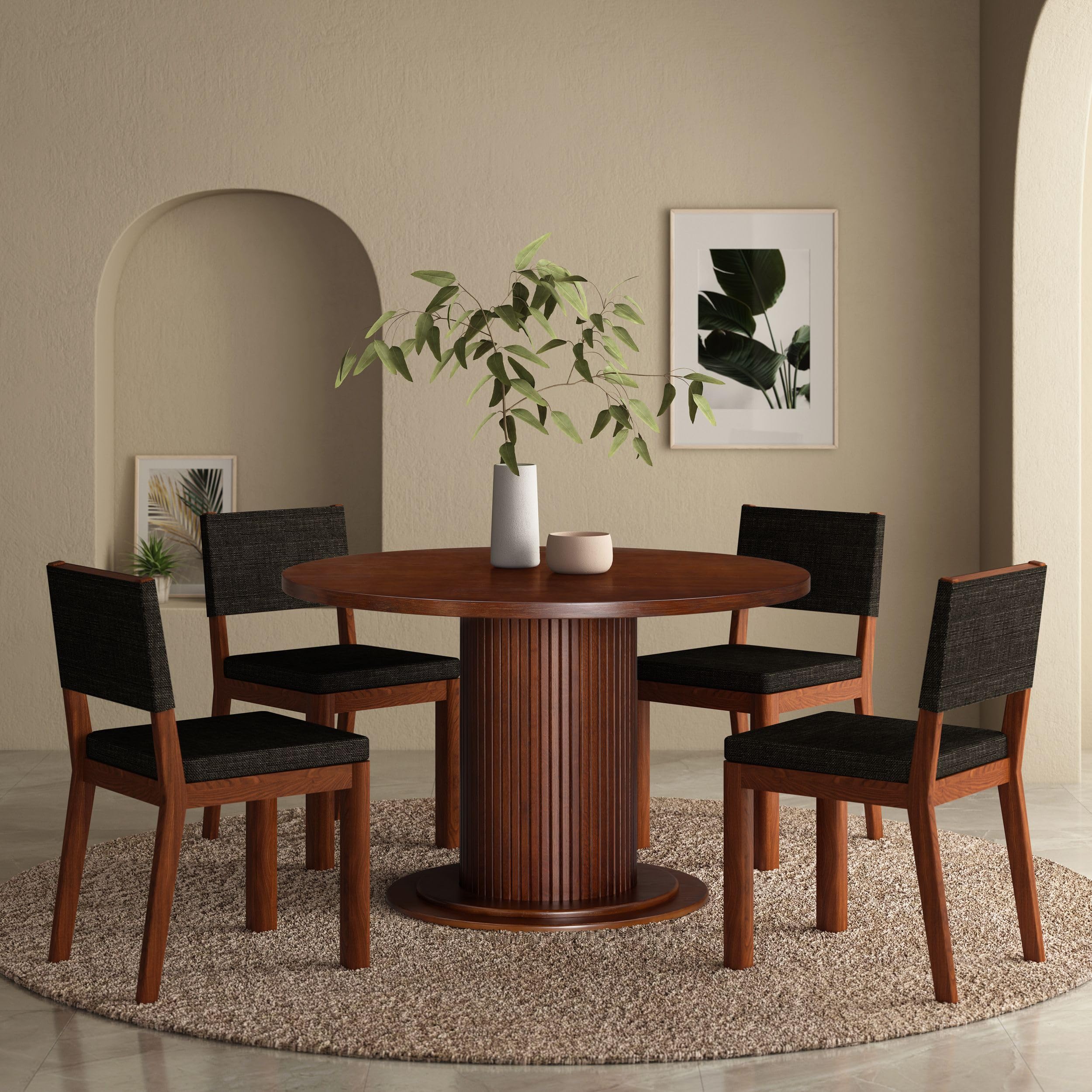 Photo 1 of **TABLE TOP  ONY**NTC Summit 47 Inch Modern Design, Round Dinner Table for Dining Room, Living Room Furniture, Effortless Assembly, Dark Walnut