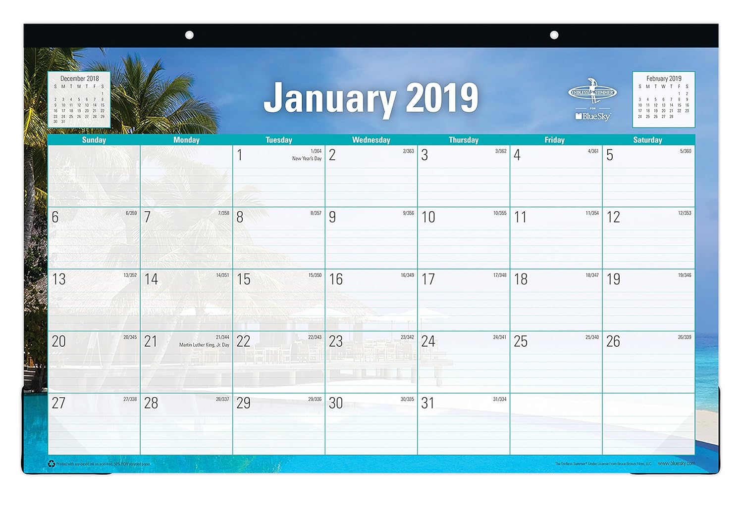 Best blue sky desk calendar 2019