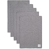 Burt's Bees Baby - Burp Cloths, 100% Organic Cotton Absorbent 5-Pack Drool Cloths (Heather Grey, Solid)