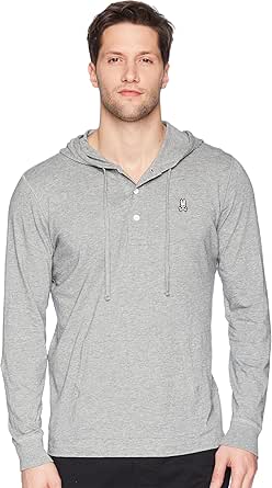 Psycho Bunny Mens Long Sleeve Bunny Placket Hoodie at Amazon Menâs Clothing store