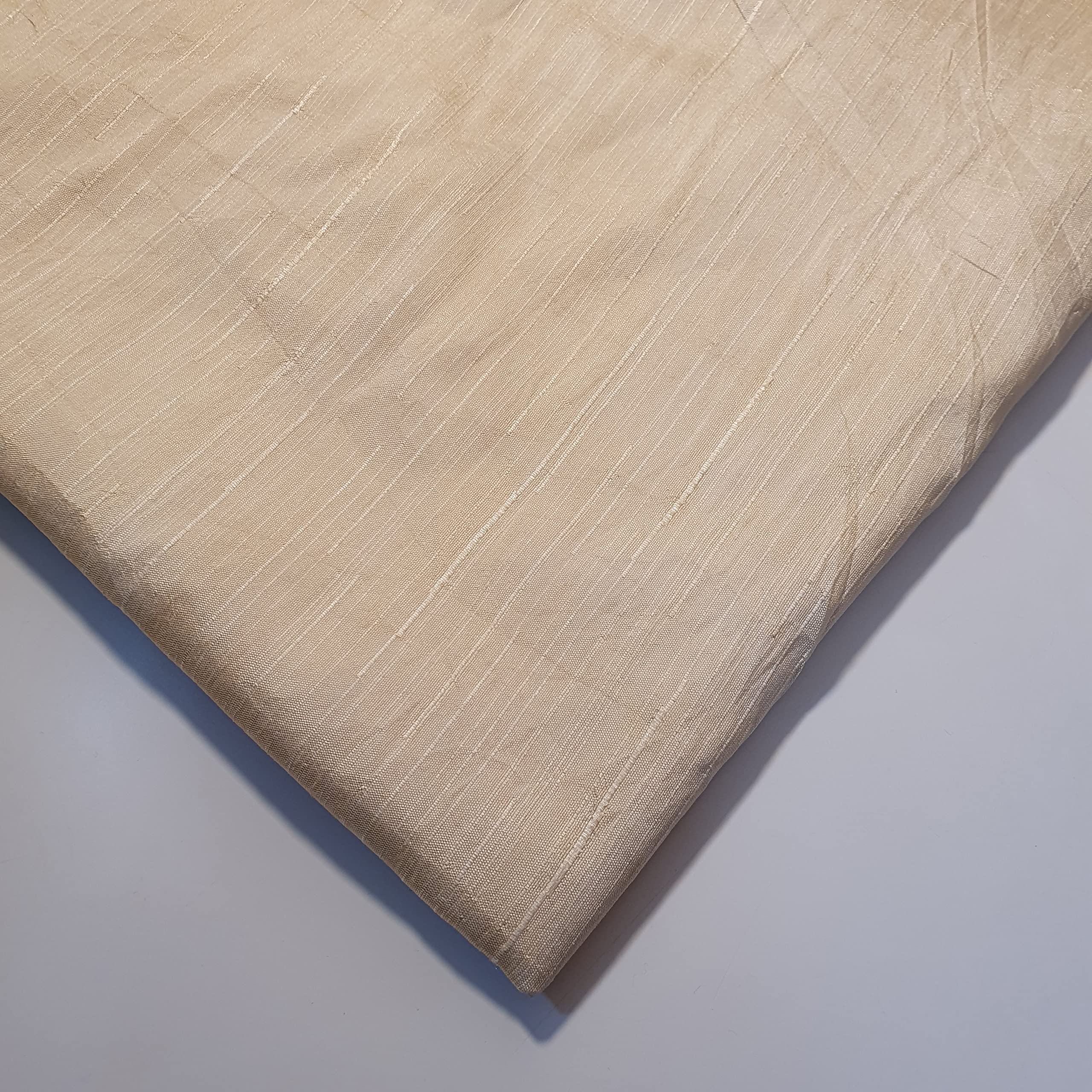 Plain Dyed Slub Shot Faux Dupion Raw Silk Craft Fabric Suitable for Dressmaking, Wedding, Prom - Dress Craft Fabric Material 44" - 112 cm Wide Sold As 1 Meter Pre - Cut Lengths (Butter Cream)
