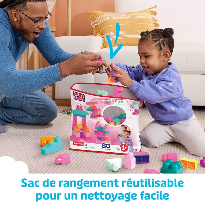 First Builders Sac Rose Blocs Jeu Bébé