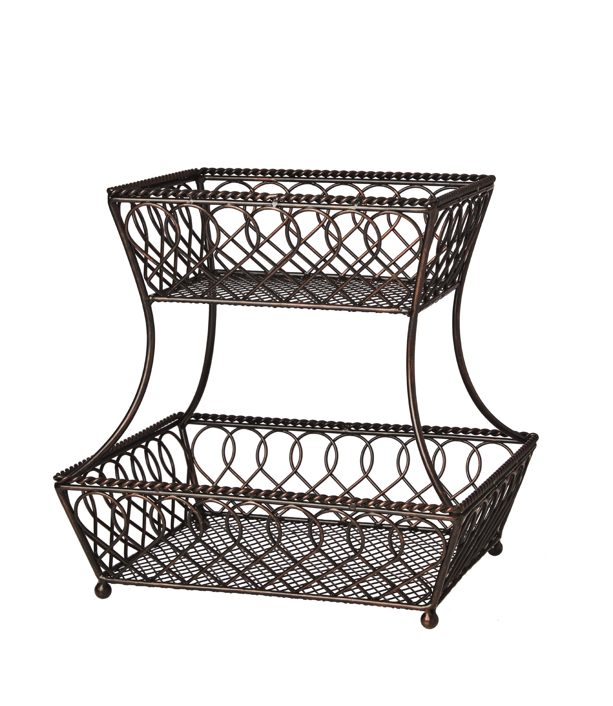 Gourmet Basics by Mikasa Loop and Lattice 2Tier Metal Rectangular