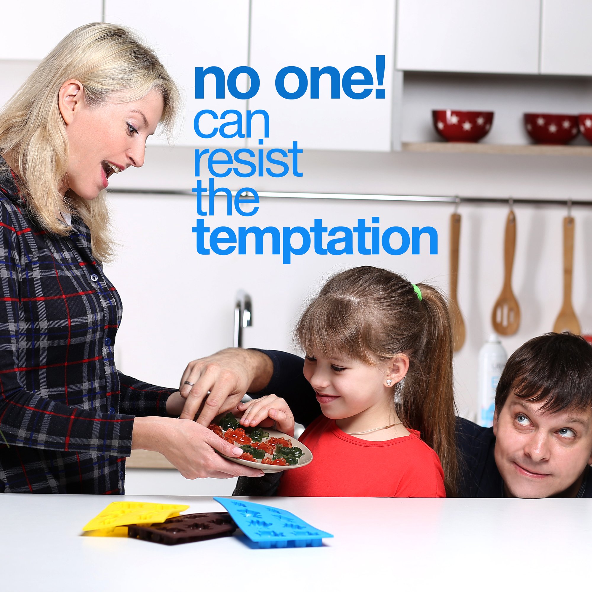 Chocolate Candy Mold Crazy Monsters - Set of 3 for 24 Candies - Non-Stick BPA Free Silicone Gummy Molds, Jelly Molds, Ice Cube Tray, Gelatin Mold, Soap Mold, Fat Bomb Molds