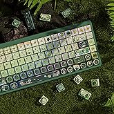 Keymatic Green Frog Keycap Set, PBT Custom Keycaps,131 Cute Keycaps for Mechanical Keyboard, OEM Keycap for Mechanical Keyboard Compatible with ANSI/ISO,TKL, Full-Sized Layout