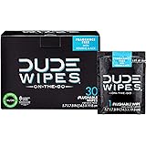 DUDE Wipes Flushable Wipes, Individually Wrapped Wet Wipes for Travel, Unscented with Vitamin-E and Aloe, 30 on-the-go single