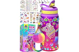 PURPLE LADYBUG Decorate Your Own Water Bottle Kit for Girls - Gifts for Ages 5 6 7 8 9 10 Year Old Girl Birthday, Girl Christmas Gifts Unicorn Toys Crafts Kids Ages 6-12