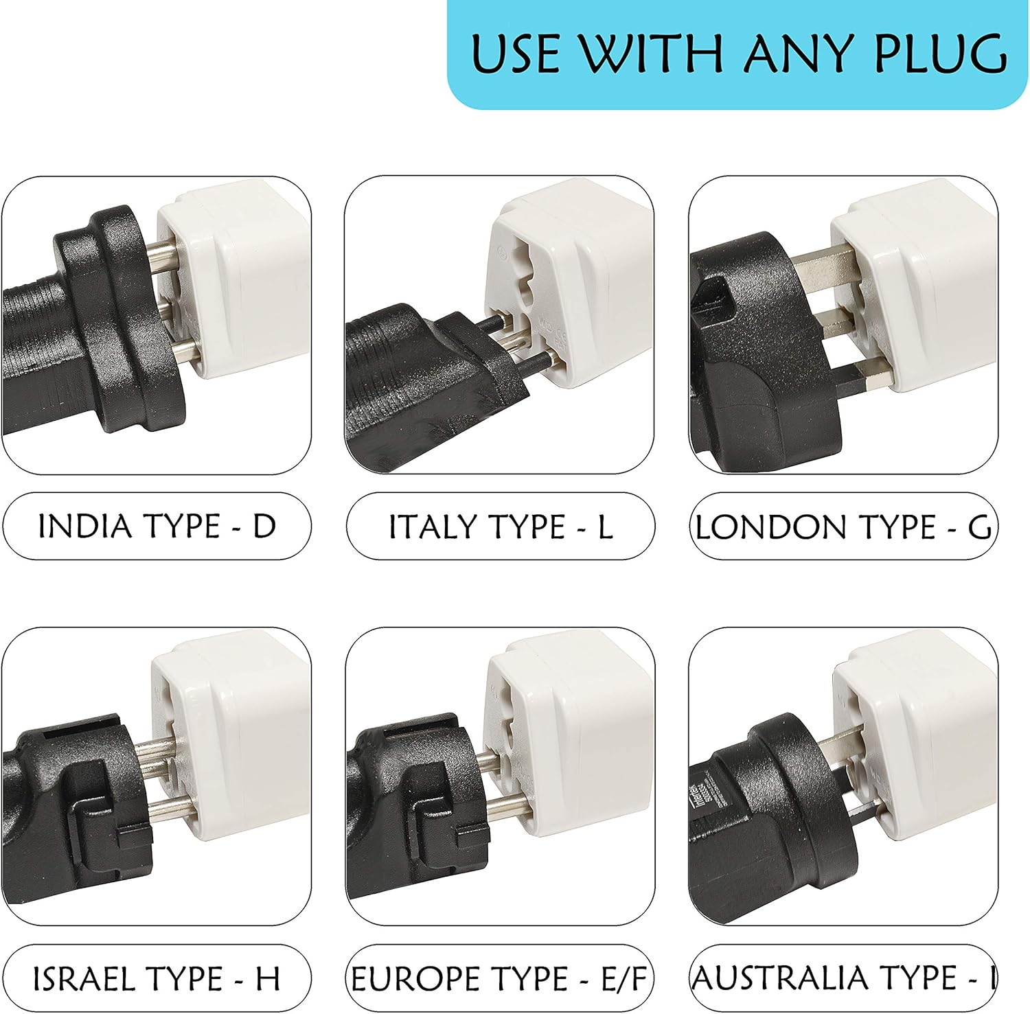 Ceptics USA, Canada Universal Travel Plug Adapter (Type B) -Convert Europe, UK, India, Australia to American Socket - Round to Flat Pin - 3 Pack (GP-5-3PK): Home Audio & Theater