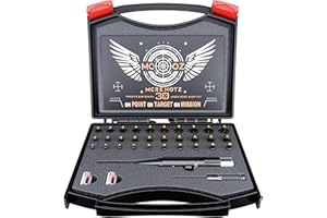 MCREHOTZ Professional Tactical Laser Boresighter Kit： Red or Green Bore Sight with 30 Adapters - Multiple Caliber Bore Sighting Laser - .17 Cal to 12GA Rifle Pistol Bore sighter - Perfectly Choice for All Gun