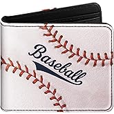 Bistup Boys Wallet Cute Leather Wallet - Credit Card Cash Id Holder Rfid Blocking Bifold Small Wallets With Coin Pocket Id Window Slim for Teen Boys Little Boy Men Youth Guys Cool White Ball Design