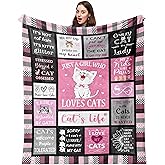 Pezolen Cat Blanket Gifts 50"x60", Cat Gifts for Women, Cat Lover/Mom/Lady Gifts