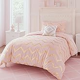 Codi Twin Comforter Set for Teen Girls, 3-Piece Pink and Gold Bedding, Warm and Lightweight for Dorm or Bedroom