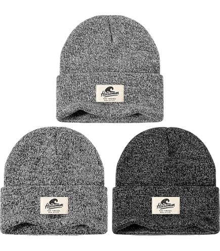 NAVY BLUE LONG BEANIE SKI CAP CAPS HAT HATS CUFFED at Amazon Men's