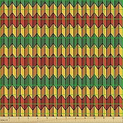 Ambesonne Rasta Fabric by The Yard, Geometrical Zig