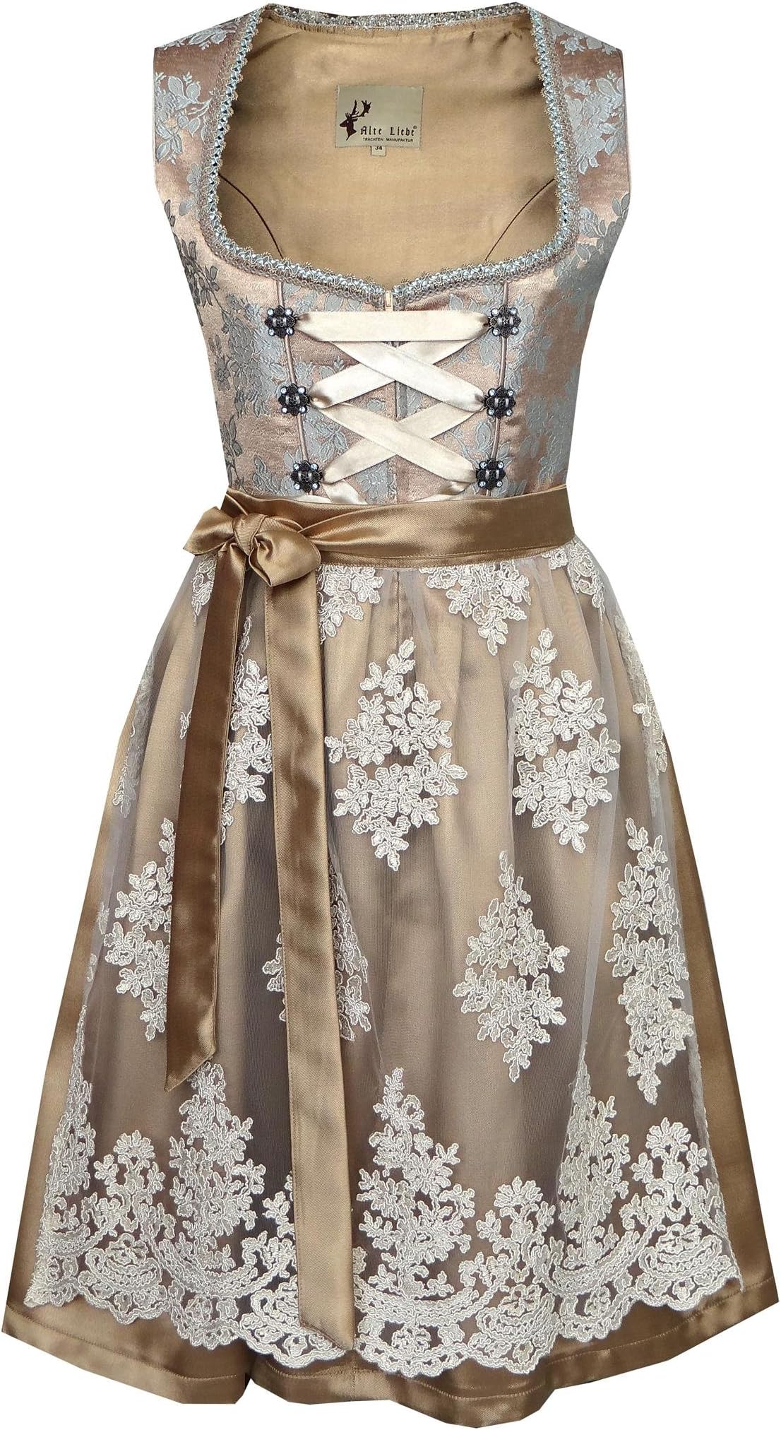 Exclusive Authentic Bavarian Trachten Dirndl Dress 2-Pieces with Apron size 4,6,8,10,12,14,12W,14W
