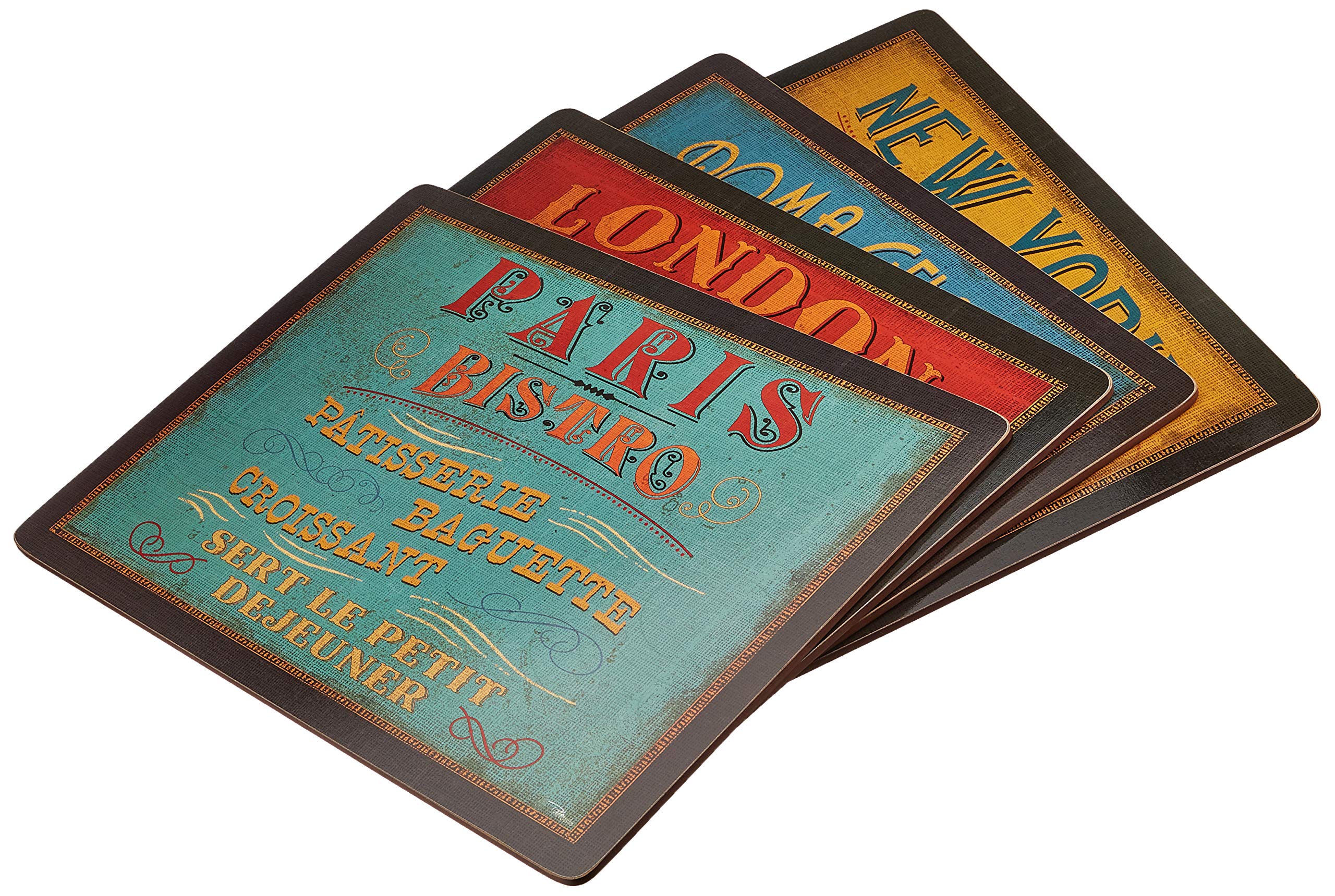 Portmeirion Home & Gifts Pimpernel Lunchtime Placemats - Set of 4 (Large), 40.1cm x 29cm