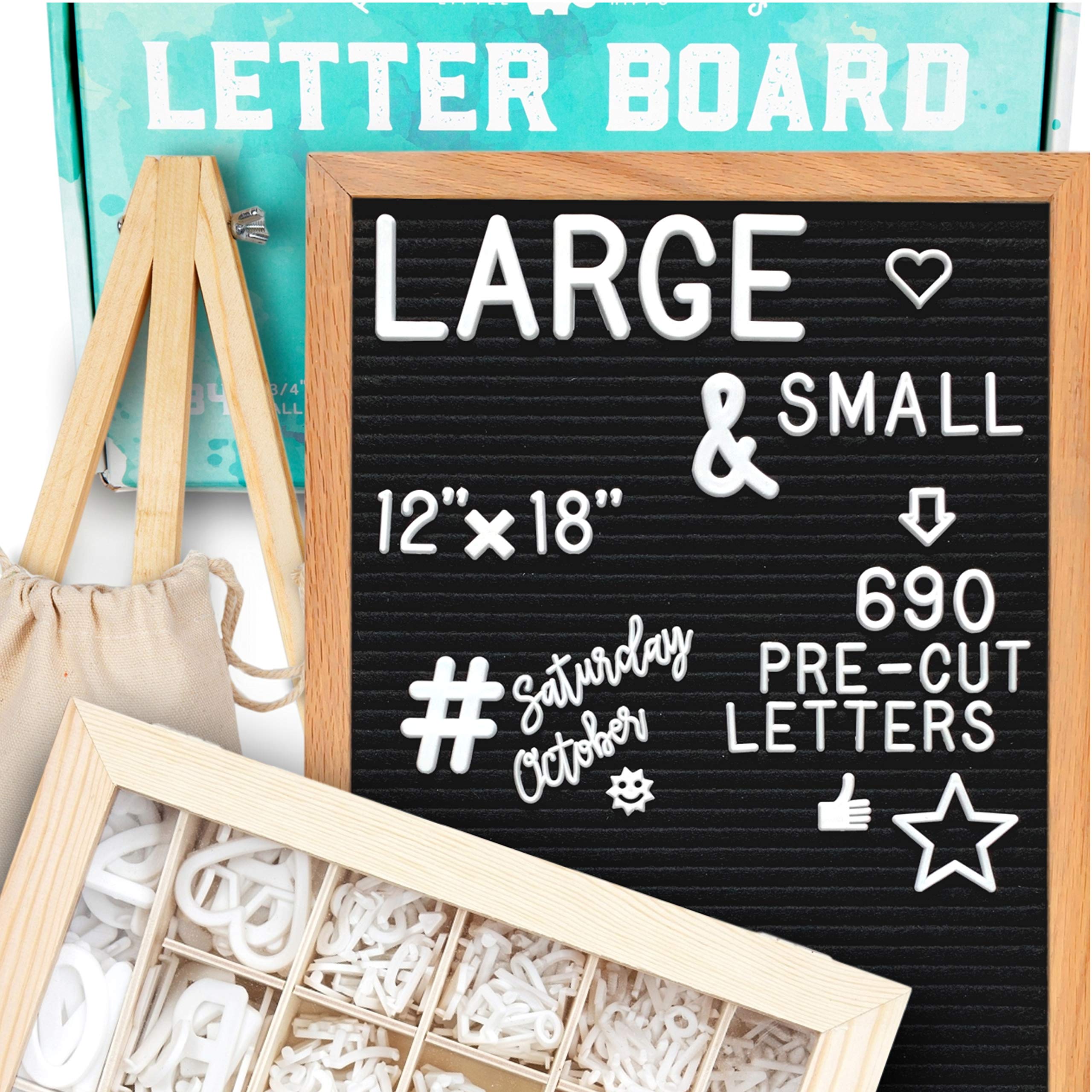 Buy Letter Board 12x18 +690 PRECUT Letters +Stand +Cursive Words