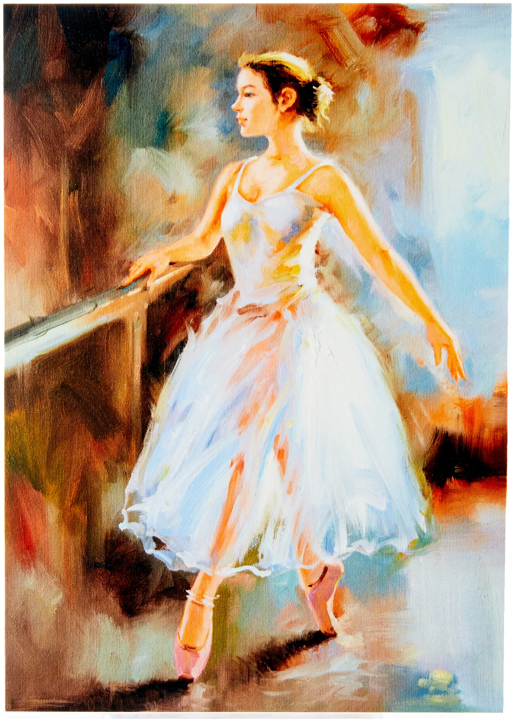 Fine Art Prints Ballet Dancing Barre Painting Greeting Card With Envelope Inside Premium Quality, Blue