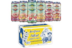 AriZona x Fallout Green Tea Energy Drink, Variety Pack - 6 Flavors, 15 fl oz (Pack of 12) - 190mg Caffeine per Can