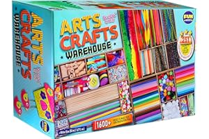 DEVELOPE BY PLAY 3 Layers Jumbo Arts and Crafts Supplies Warehouse, Biggest Chest Box 17.91Wx12.4L Includes 1600+ Giant Craft Materials Kit for Kids 6-12 Creative Toys Birthday Gift for Preschool Girls and Boys