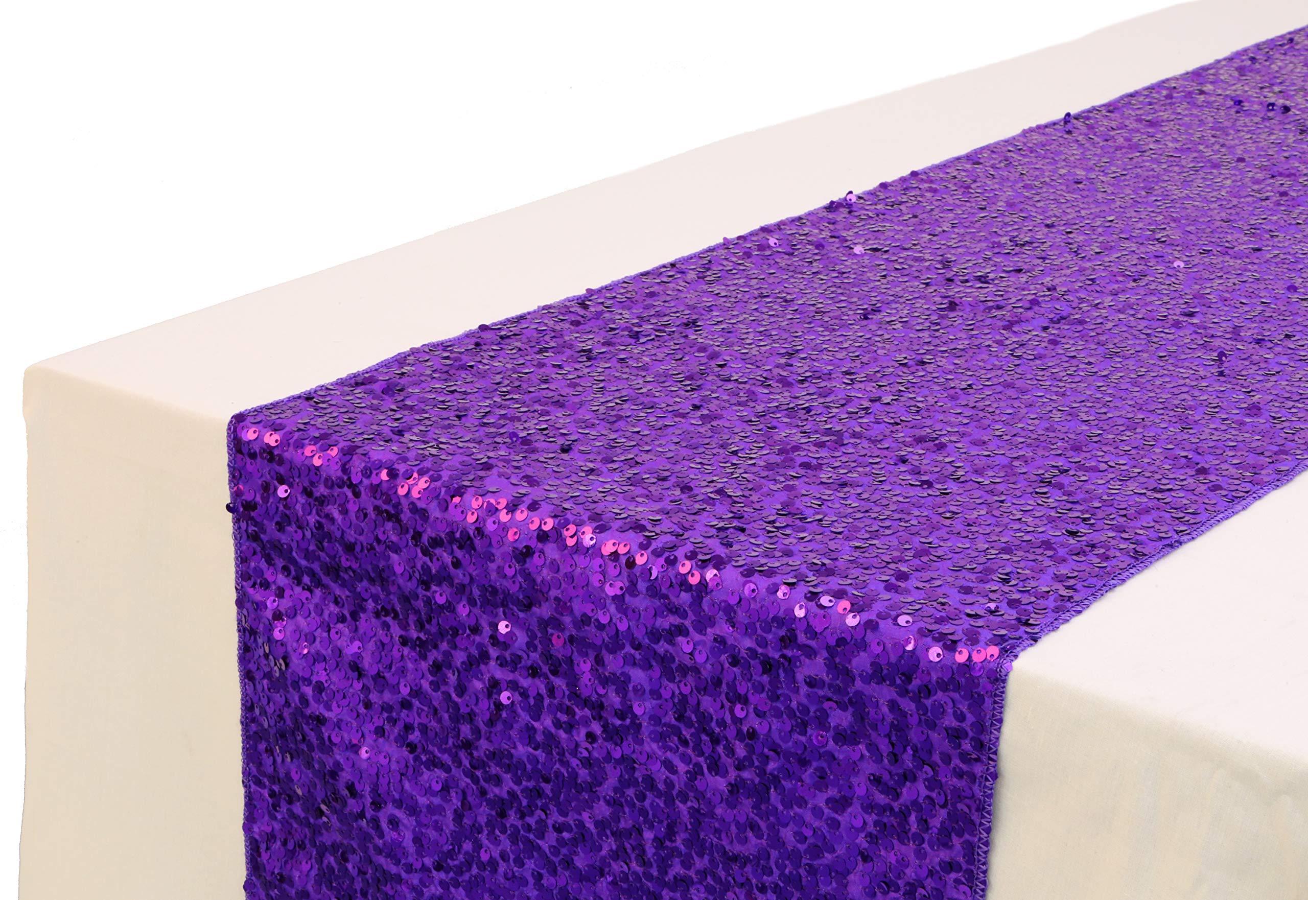 Christmas Concepts® Sequin Table Runner - 13" x 60" - Wedding / Party Decoration - Luxury Wedding Decorations (Purple)
